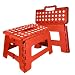 Produktbild Oramics Klapphocker faltbar - 29 x 22 x 22 cm belastbar bis 100 Kg - praktischer Kunststoff Tritt-Hocker Klapptritt Trittleiter klappbar (Rot)