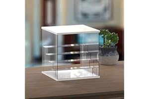 Nynelly Vetrina Acrilica 5 Livelli per Collezione - Scatola di Immagazzinaggio Organizzatore Cubo Antipolvere per Funko Pop Figure Giocattoli Da Collezione, Bianco, 12.6" L x 11.8" W