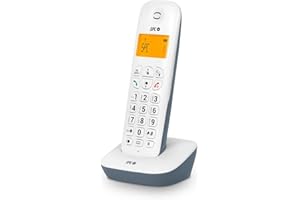 SPC Air – Teléfono Fijo inalámbrico con Pantalla iluminada, identificador de Llamadas, Agenda 20 contactos, Modo Mute, 5 melodías Disponibles, compatibilidad Gap y Modo Eco - Blanco