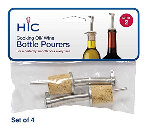 HIC verseurs avec inserts en liège naturel, Lot de 2 Liège naturel, lot de 4 bouchons-verseurs