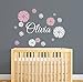 Produktbild angyzb personalisiertem Namen Wand Aufkleber mit Dahlia Blumen – Mädchen Name Wand Aufkleber – Blumen Aufkleber – Baby Girl Kinderzimmer Wandtattoo Aufkleber – Teen Raum Aufkleber 76,2 x 61 cm