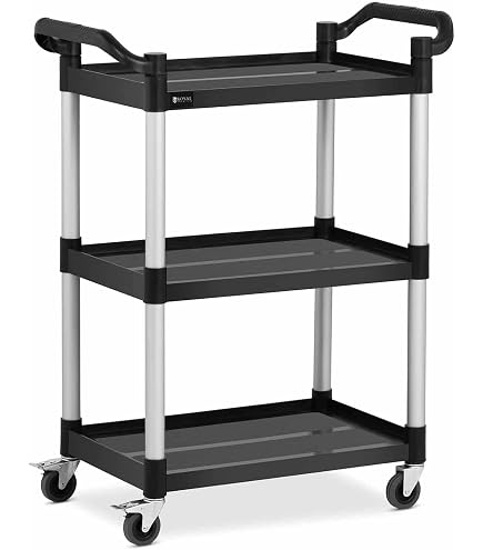 Chariot de cuisine pliable peu encombrant 3 étagères et roulettes Pikas
