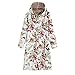 Produktbild TianWlio Jacken Parka Mäntel Herbst Winter Warme Outwear Blumendruck Mit Kapuze Taschen Vintage Übergröße Mäntel (4XL, Weiß)