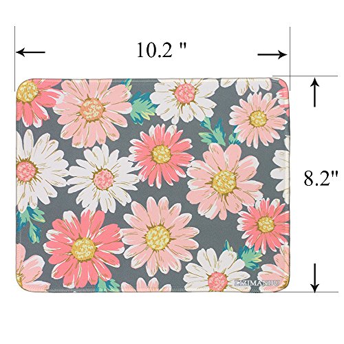 Gaming Mauspad(260 x 210 x 4 mm) ,Lizimandu Silent Designer Mousemat /Standard Size Anti-Rutsch-Gummi-Basis Mauspad(Gänseblümchen/Daisy) - 3
