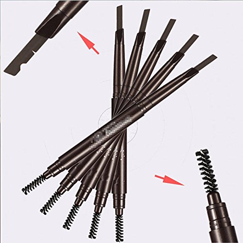Trillycoler Automatisch Wasserdicht Gedrehte Make Up Stift Eyeline Augenbrauenstift + Pinsel (Schwarz 1#) - 4