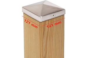 VIVAGARDEA 2 x PFOSTENKAPPE PYRAMIDE 121 x 121 MM EDELSTAHL