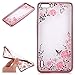 Produktbild Huawei Honor 6 Plus Case Cover,Uposao für Huawei Honor 6 Plus Hülle Bling Diamond Roségold Geheimer Garten Rosa Schmetterling Blumen Muster Soft TPU Case Silikon Bumper Backcover Schutz Etui Schale Tasche Schutzhülle Handyhülle