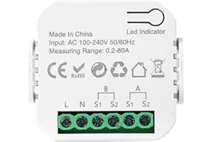 Jadeshay Smart Meter Energy Monitor 80A Misuratore Consumo Elettrico WiFi Misuratore di Energia WiFi con Trasformatore di Corrente Ct Bidirezionale Controllato Compatibile con Tuya Smart