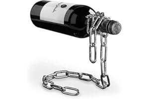 SHOP-STORY - Chaîne Porte-Bouteille Magique - Compatible avec Bouteilles de Vin et Autres Bouteilles en Verre - Porte-Bouteille en Métal - Objet Décoration Fête Imitation Chaine