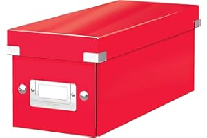 Leitz WOW Caja de Almacenamiento, Caja de Almacenaje de Color Rojo de la Gama Leitz Click & Store, 60410026