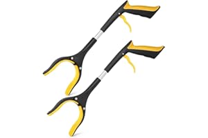 HATAF (2-Pack) Grabber Stick, 42cm/16" Litter Pickers for Children & Adults, Lightweight Short Grabbers for Disabled with Strong Grip & Soft Handle, Ideal for School, Garden, Car & Office Cleaning