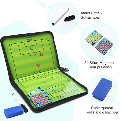 GHB Coaches Taktiktafel Taktiktafel fussball Coach-board mit Stifte, Radiergummi, Magneten - 5