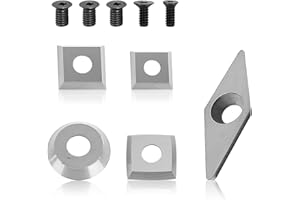 Hartmetall Wendeschneidplatten 5 Stück,CEIEVER Wendeplatten Hartmetall mit M4+M5+M6 Schrauben CNC Hartmetall Einsatzschneider für Drehstahl Drechselzubehör