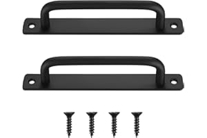 YITYDaMai Set de 2 Poignées pour Portes Coulissantes, Poignées de Placard Noires avec Vis pour Armoires, Cuisine, Meubles, Portail de Jardin, Poignées de Porte de Cabane