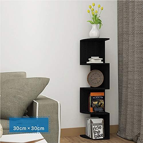 HUO,Shelf Wall Shelf Partition Wall Corner Frame Creative Tripod Fan-shaped Flower Stand (Color : D Black)