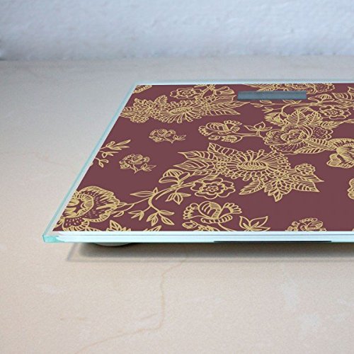 banjado – digitale Personenwaage Körperwaage 30cm x 30cm Glaswaage mit Motiv Alt Romantisch - 3