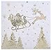Produktbild Weihnachts-Servietten "Sliding Santa" mit Weihnachts-Mann & Rentier-Schlitten weiß & gold - Nikolaus / Winter-Landschaft - Weihnachts-Deko / Tisch-Dekoration Weihnachten / Advent / Weihnachts-Feier / Winter (20 Servietten)