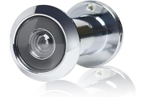 GOERPN Door Viewer,Silver 14-18MM Wide Angle Door Spy Hole,Security Peephole for Front Door,Polished Chrome Door Spyhole,Spy Hole with Privacy Cover for Front Door for 35-60mm Doors (Silver)