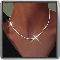 Mesnt Kette Silber 925, SilberGlänzende Tennis-Ket Produktbild-Vorschau 3