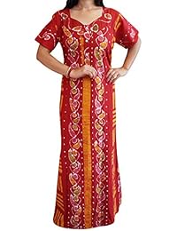 Indiatrendzs Women Nighty Cotton Printed Nightwear Night gown Chest 46