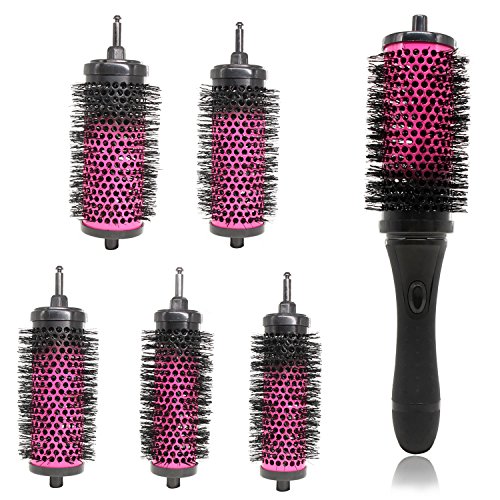 Xcellent Global Bürsten Set Mit Abnehmbaren Rollen Rundes Styling Werkzeug, 6 Rollen 1 Griff, Klein Medium Groß BT023 - 6