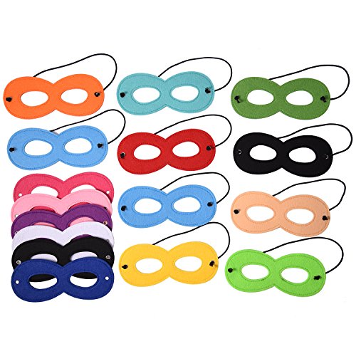 Blulu 16 Stück Superhero Masken Filz Masken Masken Aaugenmaske Halbmasken Party Masken mit Elastischen Seil für Party - 3