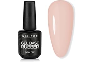 NAILFOR Base Rubber 15ml - Per Smalto Semipermanente Rinforzato Con Forte Adesione, Lunga Tenuta, Rinforza e Protegge Unghie Naturali Anche Per Bombatura e Mini Allungamento (Beige)