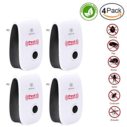 Repelente Mosquitos Electricos,Repelente Ultrasonidos,Repelente Insectos,Repelente Ultrasonido,Baseus Repelente de Insectos Electrónica Anti Cucarachas, Moscas, Mosquitos, Cucarachas, Hormigas, Arañas, Pulgas, Ratas, Ratones, Pulgas, Insectos, Roedores, con luz de la Noche para Jardín,Habitaciones, Restaurante,Cafetería,Carnicero,Oficina,Cocinas, Almacén, Taller Depot (White Three)