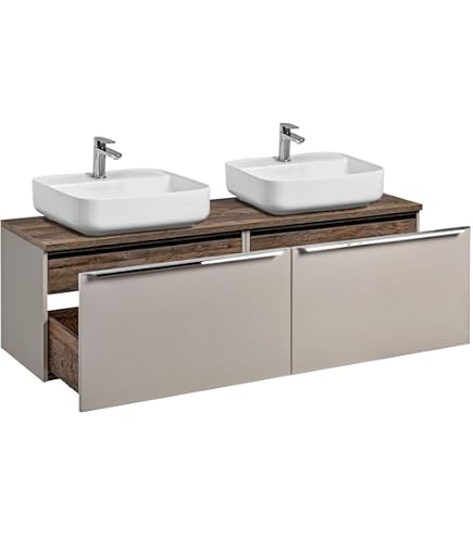 Mobile doppio lavabo in teak massello 160 cm Rio | Maisons du Monde