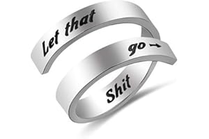 Kucheed Anillos Ajustables para Mujeres/Hombres, Anillo Inspirador de Joyería grabado I am Enough,Anillo Espiral de Acero Inoxidable con Espiral, Regalos de Graduación de Cumpleaños