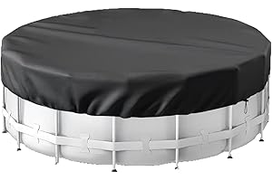 TISSTING Cubierta para Piscina, Cubiertas de Seguridad Redondas para Piscinas de 183 x 30 cm para Piscinas Elevadas, Revestimiento de Cubierta de Bañera de Tela Oxford Negra para Bañeras, Piscinas, Parrillas