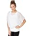 7249-WHT-18: Large Polka Dot Print Cape Batwing Top
