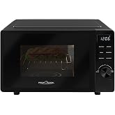 ProfiCook Microwave with Grill | 20 Litres | Microwave without Turntable | Black Microwave with Timer and Defrost Function |