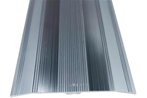 Extra Wide Carpet Cover Strip - 61mm Width - 3ft (0.9metre) Length - Threshold Trim Strip Metal Door Bar - Grey - Cover Damage Carpets - Grey - by Grandismo