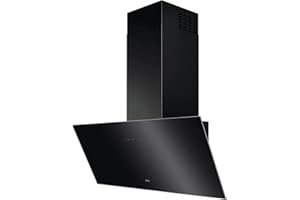 AEG Kopffreie Wand-Dunstabzugshaube, 90 cm, A, Serie 7000 mit Hob2Hood, Abluft & Umluft, Hochleistungsmotor, Intensivstufe, max. 500 m³/h/min, 64 – max. 74 dB(A), Touch-Bedienung, Schwarz, DVE5961HB