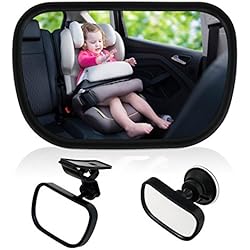 TedGem Bébé Vue Arrière Miroir, Miroir Auto Bébé Rétroviseur de Surveillance Bébé pour Siège Arrière Miroir de Voiture pour Bébé en Sécurité avez une Rotation