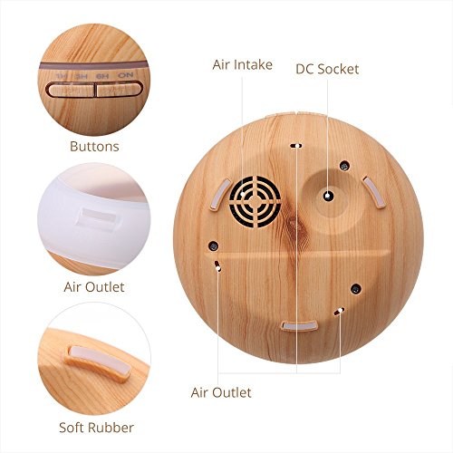 NexGadget Aroma Diffuser, Holzmaserung Luftbefeuchter 150ml Ultraschall Humidifier Duftzerstäuber Essential Oil Diffuser Purifier für Schlafzimmer,Yoga, Büro, Baby-Raum,SPA, Massage Salon - 4