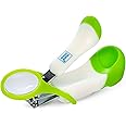 Mee Mee Baby Nail Clipper with Magnifier Zoom Lens, Safety Nail Cutter for New Born Babies Infant Toddler (Single Pack - With Magnifier, White/Green)