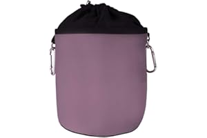 TRENDFINDING Sacchetto per mollette portatile in 100% cotone con due robusti moschettoni, chiusura a cordoncino e tappo in metallo per appendere e conservare 150 mollette grigio-nero