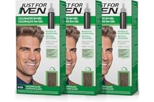 Just For Men Colorante en Gel, Tinte Pelo Hombre, Cubre Solo Las Canas, Restaurando El Color Original Para Una Apariencia Natural, Color Castaño Claro, H25 (3 Pack)