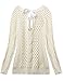 365-Shopping Women's Scoop Neck Long-sleeved Back Slit Backless Knitted Bowknot Sweaters