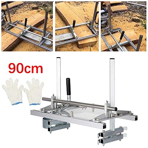 HUKOER 90 cm Moulin à scie à chaîne 36 Pouces scie à chaîne portative Mill Aluminium Acier scie à broyer 14