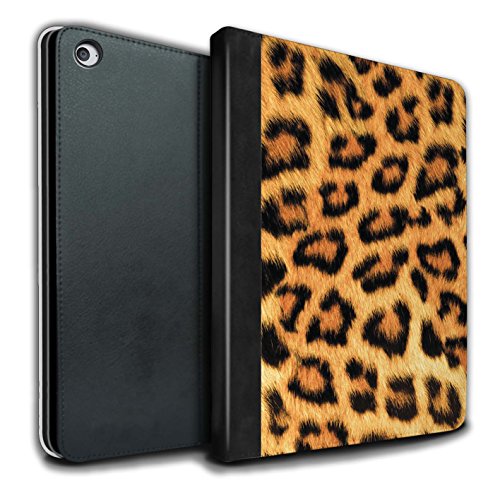 Stuff4 PU Leather Book/Cover Case for Apple iPad Air 2 tablets/Yellow Design/Leopard Animal Skin/Print Collection