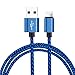 Produktbild Blitzkabel, h quadratic 1m / 3,3ft Nylon geflochtenes Apple iphone kabelLadekabel für iPhone 7,7plus, 6,6Plus, 6s, 5,5s, 5c, SE, iPad Mini, iPad, iPod und mehr (BLAU)