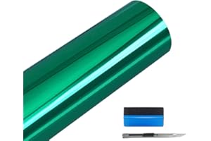 NewL Pellicola adesiva in vinile lucida a specchio, senza bolle, fai da te, per auto, bici, motore, carrozzeria, pellicola autoadesiva Verde 50cm x 150cm