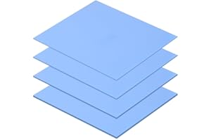 GAINSTEN Thermal Pads 4 Pcs 6w/Mk 100 * 100mm 0.5mm 1mm 1.5mm 2mm Highly Temperature Heat Resistant Silicone Cooling Pad Non Conductive for Heatsink Cpu Gpu Ssd Ic Led Smd and Electronic Cooling