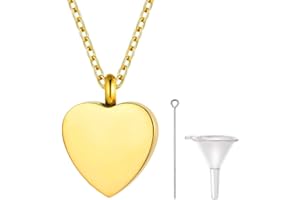 PROSTEEL Colgante Porta Cenizas Siempre en mi Corazón, Forma Árbol de la Vida/Corazón/Cruz/Barra/Gota de Agua/Santa María, Collar Personalizable con Accesorios para Meter Cenizas