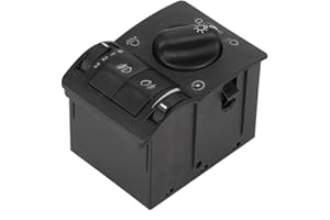 Interruptor de luz principal, Qiilu Interruptor de luz principal, luz de faro antiniebla, control de interruptor de luz principal para Vectra B 1995-2003 Zafira 1999-2005 Astra G 1999-2008 Negro
