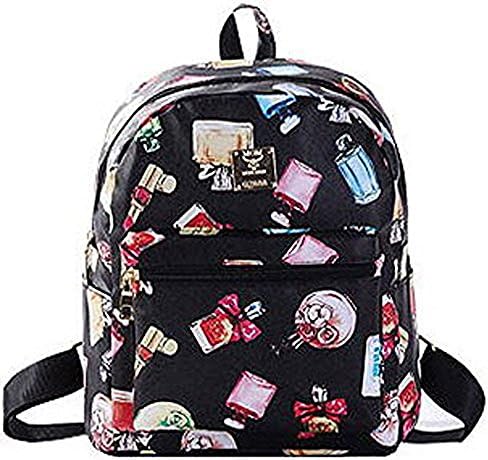 Fashion Printed Backpacks, Direwolf PU Material Backpacks for Teenage Girls (Black-2)