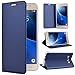 Produktbild SMART LEGEND Lederhülle für Samsung Galaxy J5 2016 Ledertasche Hülle Blau Schutzhülle Premium PU Leder Flip Case Protective Cover Innere Transparent Weiche Silikon Bookcase Handy Tasche Schale mit Magnet Standfunktion Etui